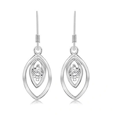 Image of Tuscany Silver Women&#039;s Sterling Cubic Zirconia Fancy Drop Earrings