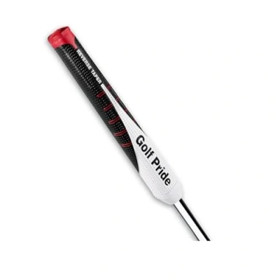Image of *NEW* Golf Pride 2024 Reverse Taper Flat Large Jumbo Putter Grip Stroke Enhancement Collection, Unisex, Soft &amp; Tacky Feel with Dimple Traction Technology, 64g, 0.580 Round Sleek Black/White/Red