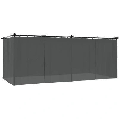 Image of vidaXL Gazebo with Curtains Anthracite 6x3 m Steel