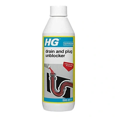 Image of HG Drain and Plug Unblocker, Effectively Removes Blockages &amp; Cleans Blocked Drains Fast, for Pipes in Sinks or Shower Traps (500ml) 139050106