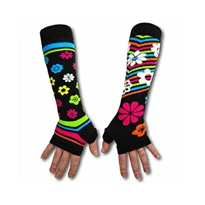 Image of United Oddsocks Armwarmers The Black Flowery ones