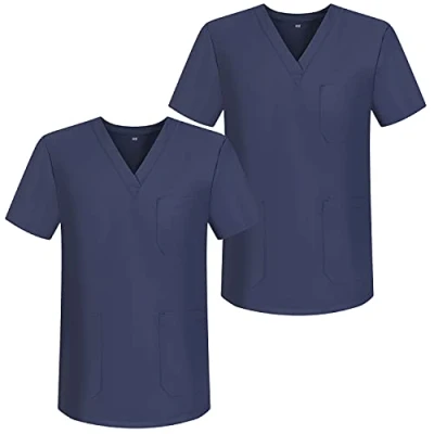 Image of MISEMIYA Pack 2 Unisex Jacket Sanitary Uniforms Shirt, Purple 68, M (Pack of 2)
