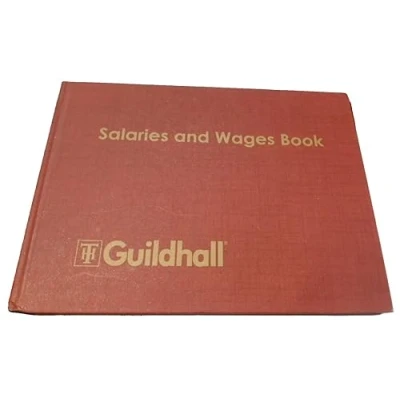 Image of Exacompta Ref 202HZ Guildhall Wages &amp; Salaries Book, Red Hardback Covers, Suitable for 18 Employees, 54 Weeks of Information, 149 x 203mm, 21 Pre Printed Columns