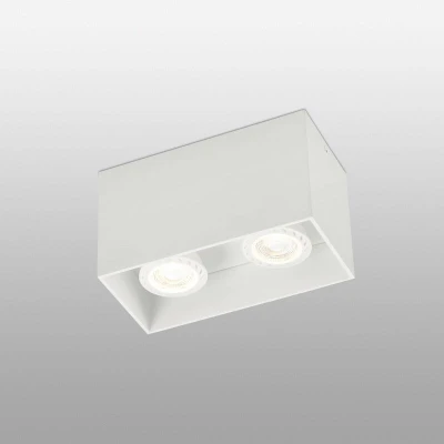 Image of Tecto 2 Light Square Surface Mounted Downlight White, GU10