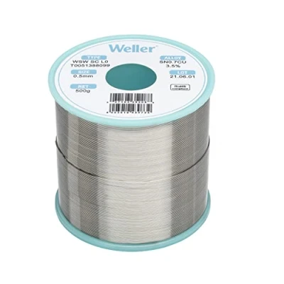 Image of Weller WSW SC L0 (T0051388099) Lead Free Solder Wire, Ø 0.5mm, Alloy Sn99.3Cu0.7, Flux content 3.5%, 500g