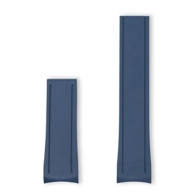 Image of CRAFTER Blue Curved End Watch Band Rubber Strap Replacement for Seiko MM300 MarineMaster SBDX001, SBDX003, SBDX005, SBDX017, SBDX021(SLA019J1), SBDX025, SBDX023, SLA023J1(SLA021J1) etc,