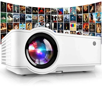 Image of PONER SAUND Projector,2024 Upgraded Mini Projector 1080P Support Home Theater Video Projector,Compatible with USB VGA AV SD HDMI Smartphone PC Laptop PS3 PS4