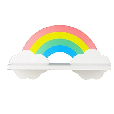 Image of Cloud Rainbow Shelves for Children’s Nursery Or Bedroom Kids Room Shelves,Floating Baby Book Shelf Storage Shelf, Floating Wooden Wall Decoration,S(30x11x16cm)