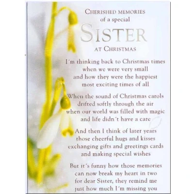 Image of Grave Card Cherished Memories Of A Special Sister At Christmas Free Holder CM12.