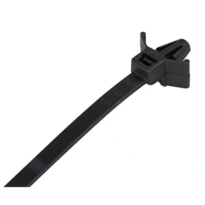 Image of KafTon Push Mount Winged Cable Ties 4.8mm x 200mm Black Car Chassis Fixing Base Pack of 100