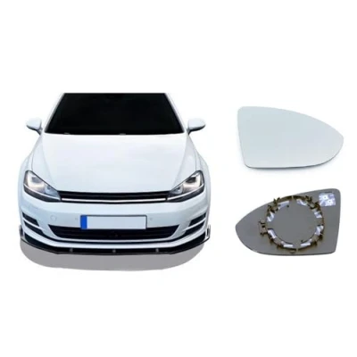 Image of Fits for VW Golf MK7 7 RIGHT Driver Side Wing Mirror Glass Convex White Heated