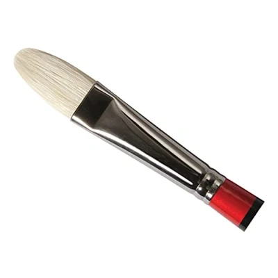 Image of Daler Rowney Georgian Oil Brush, Natural Hog Bristle, Long Handle, Filbert, 12