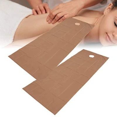 Image of Spa Massage Bed Sheet, 2Pcs Reusable Waterproof Oil Resistant Soft Cotton Beauty Salon Table Cover Sheets With Hole, 200 X 75cm / 78.7 29.5In(Coffee)