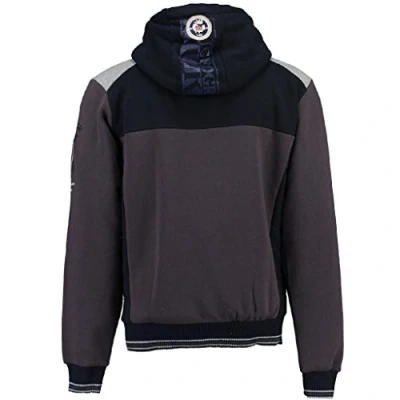 Image of Geographical Norway Men&#039;s GEDAY Sports Hoodie, Grey (Dark Grey, Navy), L
