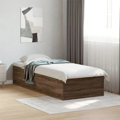 Image of vidaXL Bed Frame without Mattress Brown Oak 90x200 cm