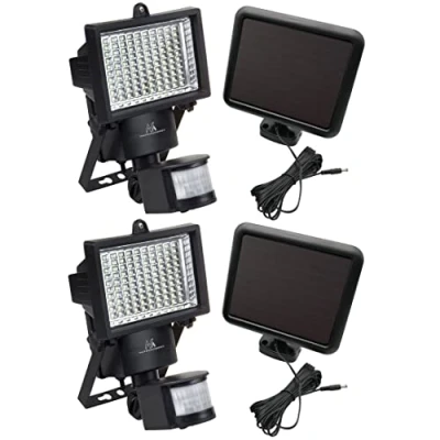 Image of Maclean MCE442 Solar Lights LED Spotlight with Motion Sensor Floodlight Wall Light Twilight IP44 6W 360 Lumen 6000K (2 x Stück)