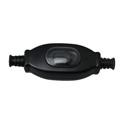 Image of BQLZR Inline Cord Switch 204 Black Plastic In line ON/Off Rocker Junction Box Intermediate Table Desk Bed Light Lamp 3A 750W/250V Push Button