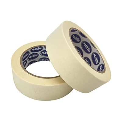 Image of Twin Pack Premium Masking Tape 50 Metre ROLLS Painting &amp; Decorating Strong Adhesive 2 (48mm x 50m)