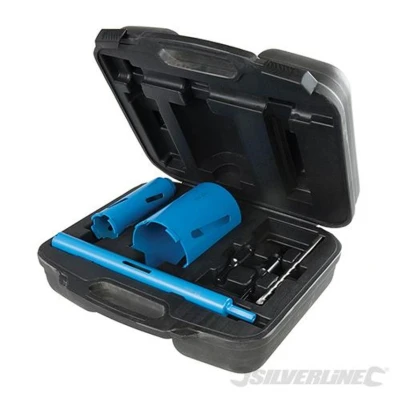 Image of Silverline Diamond Core Drill Kit 3 7pce 28, 52 &amp; 107mm