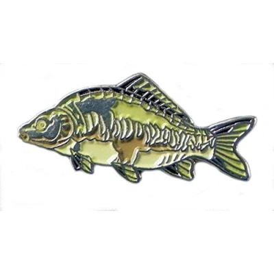 Image of Mainly Metal Silver Enamel Pin Badge Angling Fish Mirror Carp (25mm)