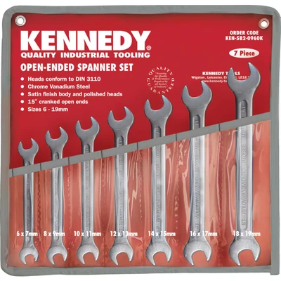 Image of Kennedy 6 19mm CV Open End Spanner Set 7 Piece