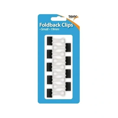 Image of Tiger Small Fold Back Clips 19mm (Pack of 12) 302004+ Free finchley Refill Pen