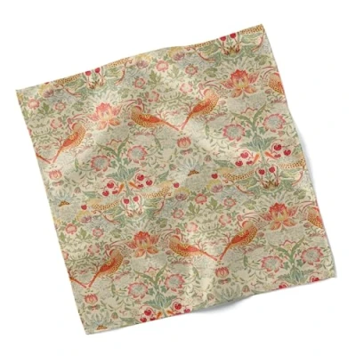 Image of Harrison Cropper William Morris Strawberry Thief Design Fabric Napkin Set of 4 (Linen)