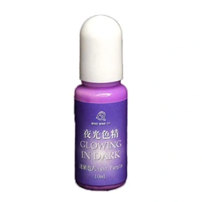 Image of Brussels08 1Pc 10ml UV Resin Epoxy Luminous Pigment Dye Glow in The Dark Color Liquid for DIY Crafts Art Jewelry Making Light Purple