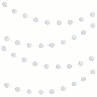 Image of Vibrant White Paper Honeycomb Ball Garland (2 Meters) 1 Piece Elegant Party Decoration for Events and Celebrations