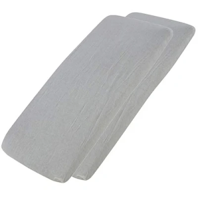 Image of Cot Fitted Sheet 100% Cotton 120x60cm Pack Of 2 Light Grey