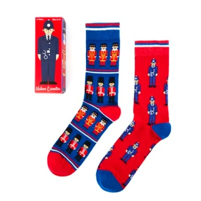 Image of Urban Eccentric Unisex London Guard Socks Gift 2 Pairs Cotton Rich Premium Novelty Gifts