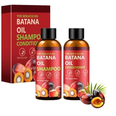 Image of Batana Shampoo and Conditioner,Natural Organic Hair Care Set Deep Nourish Scalp,Restores Damaged Hair,For Growth Haircare for Dry,Thinning Eliminates Split Ends 7.8 Fl Oz