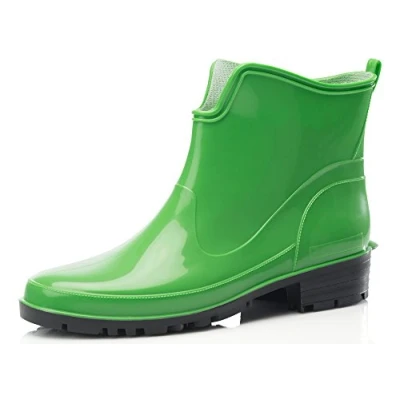 Image of Ladeheid Women&#039;s EVA Thermo Extra Light Wellington Boots Rainy Wellies Rain LADW002 (Green 1711, 5 UK)