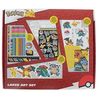 Image of Pokemon Large Art Set Stationery Kids Colouring Gifts Supplies Toys Cards Accessories