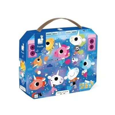 Image of Janod Unicorn Rock Concert Puzzle 24 Piece FSC Cardboard Develops Patience and Concentration Made in France Children’s for Ages 3 +, J02544