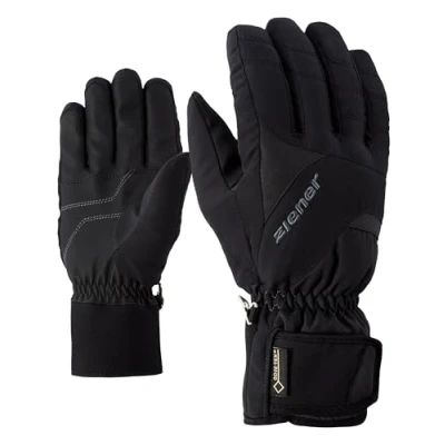 Image of Ziener Guffert GTX Alpine Ski Gloves/Winter Sports Waterproof/Breathable, Unisex, 801005, Black, 8.5