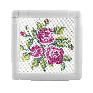 Image of Embroidery Frame Plastic Cross Stitch Square Rectangle Clip for Quilting Needlepoint Tool