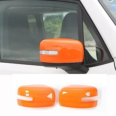 Image of PAREKS Side Mirror Cover Fit For Jeep Renegade 2016 2021,Door Wing Housing Lid Case Accessories Cap,C Orange Style
