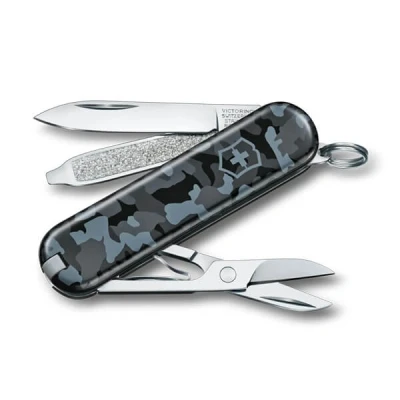 Image of Victorinox, Classic, Swiss Army Pocket Knife, small, Multi Tool, Camping, 7 Functions, Blade, Nail file, Screwdriver 2.5 mm