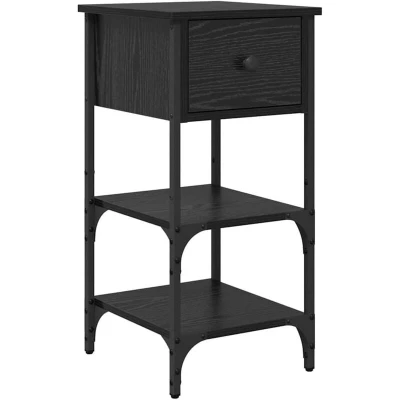 Image of vidaXL Bedside Cabinet Black Oak 34x36x70 cm Engineered Wood