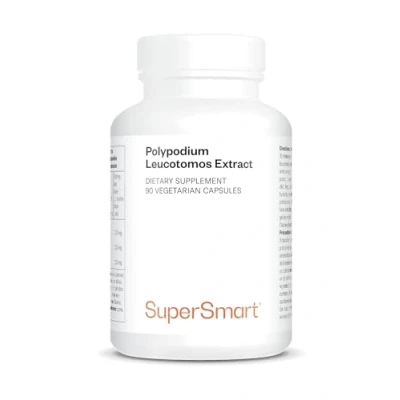 Image of Supersmart Polypodium Leucotomos Extract 500 mg Natural Skin Care &amp; Protection Anti Aging Powerful Antioxidant Supplement Non GMO Gluten Free 90 Vegetarian Capsules
