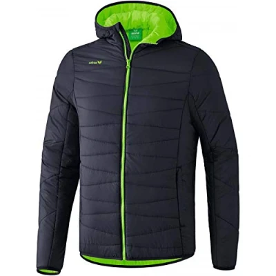 Image of Erima Kid&#039;s Outdoor Basics Quilted Jacket, Dark Grey/Green Gecko, Size 116