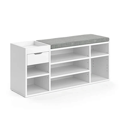 Image of Vicco Shoe bench Eleon, White, 101 x 45 cm