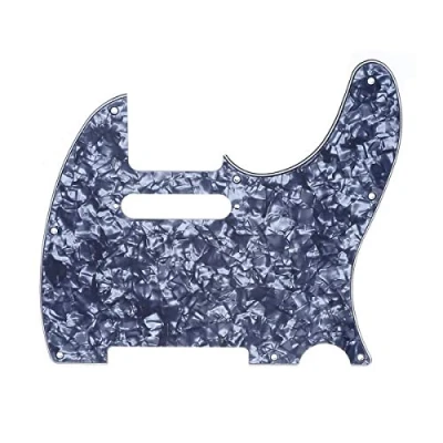 Image of Musiclily 8 Hole Tele Pickguard Scratch Plate for Fender USA/Mexican Standard Telecaster Modern Style Electric Guitar, 4Ply Grey Pearl