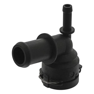 Image of 1C0122291A, 1T0121156B, 1T0121156C, 1T0121156E, 1T0121156F Coolant Flange FEBI BILSTEIN 45979 with quick coupling VOLKSWAGEN: Golf 5, Caddy 3