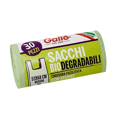 Image of GALLO Biodegradable and compact bags closure with handles, 53 x 68 cm 30 L Medium