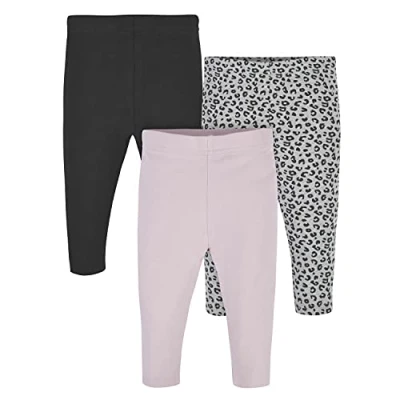 Image of Gerber Baby Girls Toddler Multi Pack Premium Pants Leggings Cheetah 3T