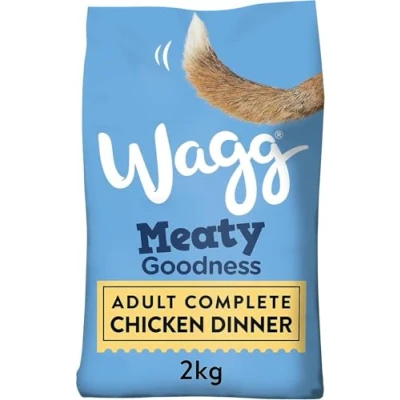 Image of Wagg Meaty Goodness Complete Dry Adult Dog Food Chicken Dinner 2kg (Pack of 4) Ingredients Come 1st