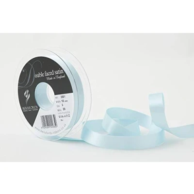 Image of Berisfords Double FACE Poly Satin Ribbon, Sky, 15 mm
