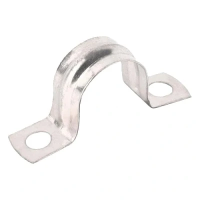 Image of Bag of 2 15mm Chrome Plated Copper Pipe Saddle (Known as Clips/Copper Clip / Clips/Chrome Clips)